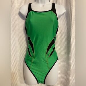 Speedo Green and Black Women's One Piece Swimsuit